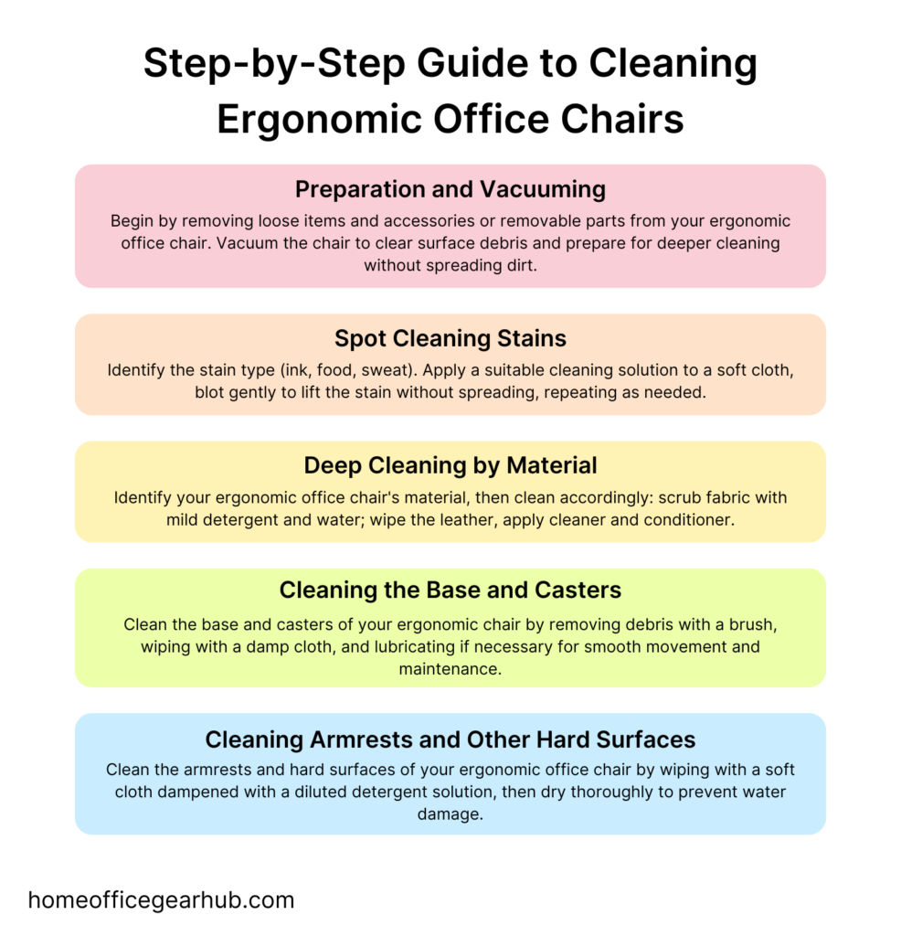 step by step to clean ergonomic offce chair